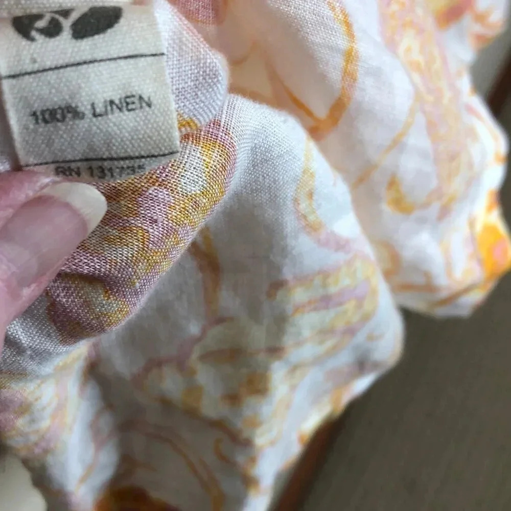 Margaritaville Summery Seashells Design Summery Linen Top, Size M - Picture 9 of 10